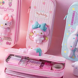 Sanrio Zipped Pencil Case Kawaii Hello Kitty Cinnamoroll My Melody