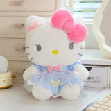Sanrio Hello Kitty Big Pink Bow Blue Lace Dress Plushie