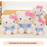 Sanrio Hello Kitty Big Pink Bow Blue Lace Dress Plushie
