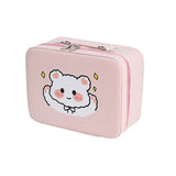 Alpaca Makeup Vanity Case PU Leather Zipped Pink or Cream With Compartments Jewellery Beauty Storage