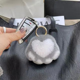 Cat Paw Fur Pom Pom Pendant Keychain