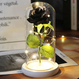 Beauty & The Beast Eternal Red Rose In Glass Dome with LED Lights