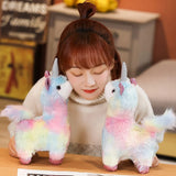Rainbow Alpaca Unicorn Plush Stuffed Animal Toy
