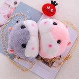 Hammy Hamster Plush Crossbody Bag with Gold Chain Handbag