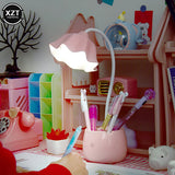 Flower LED Night Light Pen Pot Holder Lamp Pink - LoveJojo