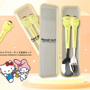 Sanrio Tableware Silicone Handle Two-piece Set Fork Spoon Kawaii - LoveJojo