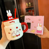 Miffy Ceramic Cup With Straw 540ml
