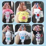 Sanrio Plush Keychain Kawaii Hello Kitty Kuromi My Melody Cinnamoroll Pendant (10cm)
