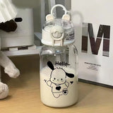 Water Bottle With Straw Cup Kawaii Transparent 500ml Portable - LoveJojo