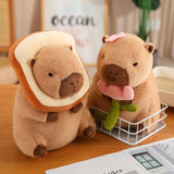 Kawaii Snack Attack: Hamburger Capybara Dog Pig Capibaras Pizza Bubble Tea Cushion Plush