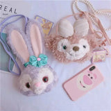 Disney StellaLou ShellieMay Duffy Bear Crossbody Bag Cute Ballet Rabbit Plu Crossbody Bag Soft Girl JK Sle Lolita Slant Bag Daphne Bear irley Mei Star ba Bag