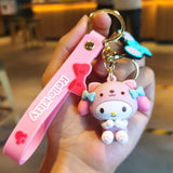 Kawaii Hello Kitty Keychain Sanrio My Melody Kuromi Cinnamoroll Car Key Ring Keychain