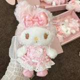 My Melody Maid Pink Lace Skirt Stuffed Plush Keychain My Sweet Piano