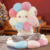 Smiley Sunflower Flower Plush Donut Pet Cushion Mat Pillow Pastel