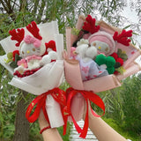Sanrio My Melody Kuromi Cinnamoroll Hello Kitty Plush Toy Flower Bouquet Valentine Graduation Gift