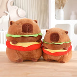 Kawaii Snack Attack: Hamburger Capybara Dog Pig Capibaras Pizza Bubble Tea Cushion Plush