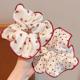 Red Cute Dot Plaid Scrunchies Hair Bands