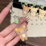 San-X Rilakkuma & Korilakkuma Flocking Pendant Set Phone Charm Keychain