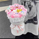Sanrio Cinnamoroll Pochacco Kuromi Pompompurin Plush Flower Bouquet