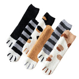 Fluffy Fuzzy Animal Cat Paw Print Socks Warm for Winter and Cold Weather