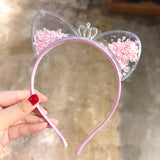 Glitter Sequins Cat Ear and Bow Headbands Multicoloured - LoveJojo