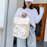 Transparent Window Backpack Bag Rucksack Cat Paws Kawaii Japanese