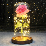 Beauty & The Beast Eternal Red Rose In Glass Dome with LED Lights