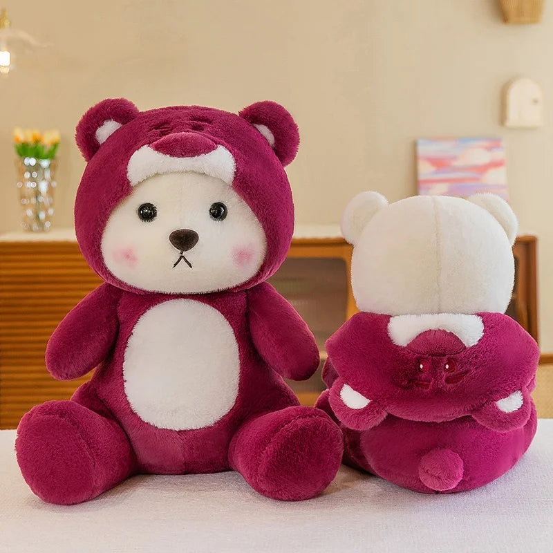 Cute Rose Red Bear Plush Toy LoveJojo
