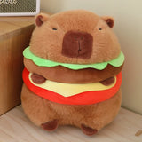 Kawaii Snack Attack: Hamburger Capybara Dog Pig Capibaras Pizza Bubble Tea Cushion Plush - LoveJojo