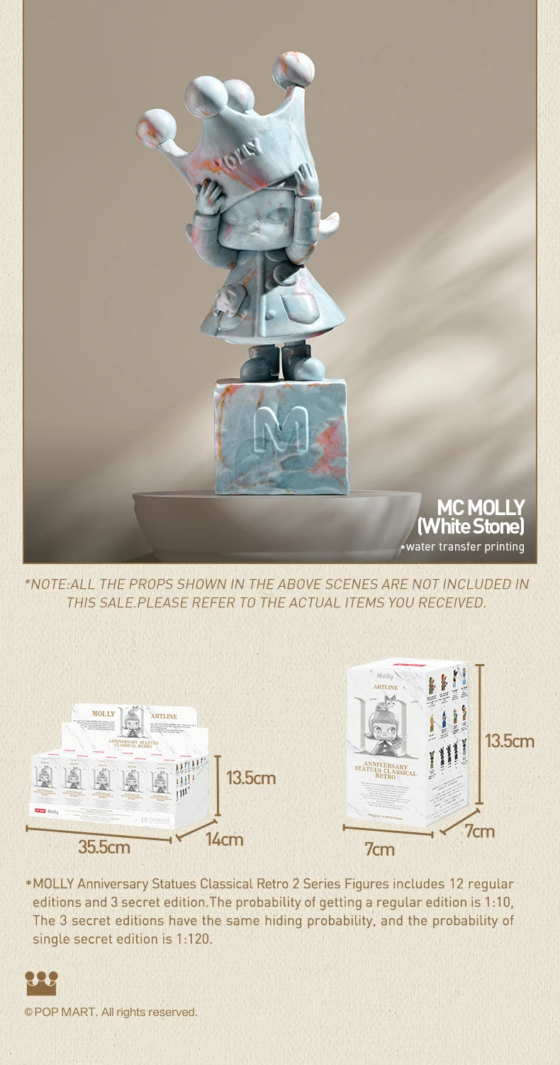 その他 Molly AnniversaryStatuesClassical Retro2 Genuine Pop Mart Molly Anniversary Statues Classical Retro 2