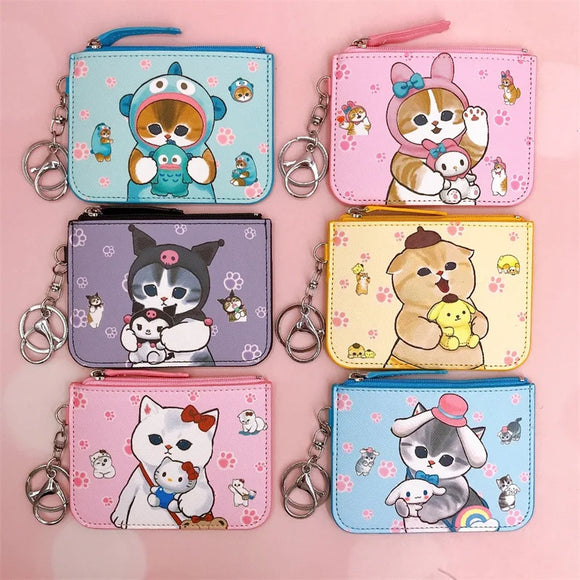 Mofusand x Sanrio Card Holder Coin Purse Keyring