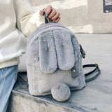 Faux Fur Mini Rabbit Ear Backpack - LoveJojo