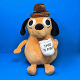 This Is Fine Meme Coffee Dog On Fire Plush