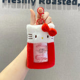 Sanrio Hello Kitty Plush Card Case Holder Keychain Kuromi My Melody Hangyudon Pochacco Cinnamoroll