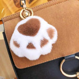 Cat Paw Fur Pom Pom Pendant Keychain