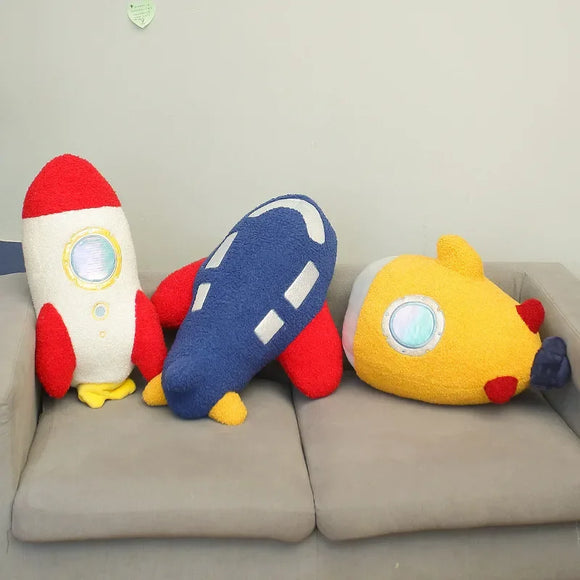 UFO Flying Saucer Space Rocket Plush Pillow Cushion - LoveJojo