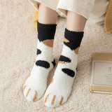 Fluffy Fuzzy Animal Cat Paw Print Socks Warm for Winter and Cold Weather