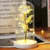 Beauty & The Beast Eternal Red Rose In Glass Dome with LED Lights