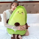 Squishy Avocado Plush Toy Happy Green Fruit Plushie Long Kawaii Pillow Food Themed