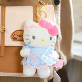 Sanrio Hello Kitty Big Pink Bow Blue Lace Dress Plushie