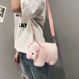 Pink Pig Plush Crossbody Bag