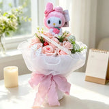 Sanrio My Melody Kuromi Cinnamoroll Hello Kitty Plush Flowers Handmade Bouquet