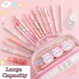 Kawaii Double Layer Pencil Case Large Transparent Stationery