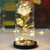 Beauty & The Beast Eternal Red Rose In Glass Dome with LED Lights