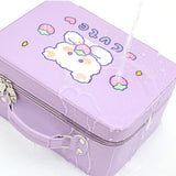 Alpaca Makeup Vanity Case PU Leather Zipped Pink or Cream With Compartments Jewellery Beauty Storage