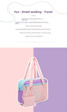 Heart PU Leather Laptop Bag Pastel Handbag Top Handle Japanese Style School Bag