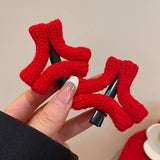 Crochet Red Hair Clip Sweet Angry Cherry
