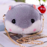 Hammy Hamster Plush Crossbody Bag with Gold Chain Handbag - LoveJojo