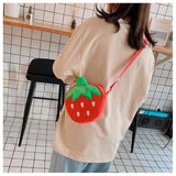 Red Strawberry Crossbody Bag Gold Chain