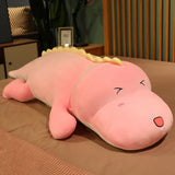 Kawaii Dinosaur Plush Cushion Big Green, Blue, Pink (80cm) Alligator Crocodile